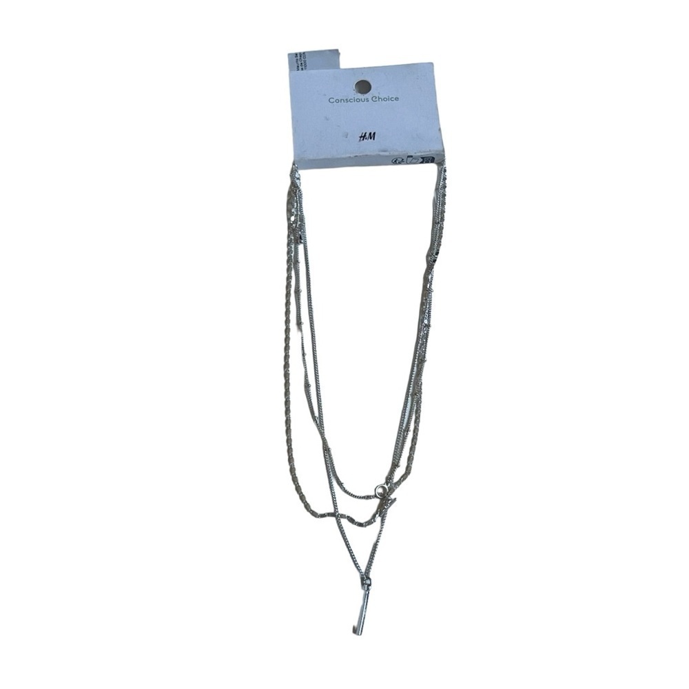 NEW H&M Silver Tone Layered Necklace